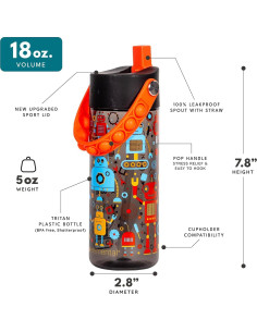 Botella de Agua Tritan Elemental 532ml con Asa Pop-it Azul 2
