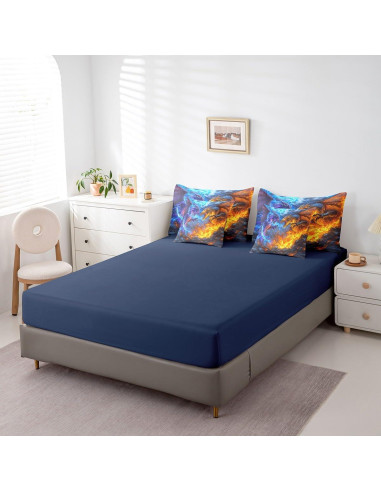 Conjunto de Edredón Doble Erosebridal 7 Piezas Dragón Mágico