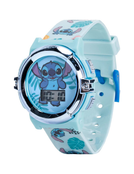 Reloj LCD Disney Stitch para Niños - Correa Ajustable 14-20.3 cm