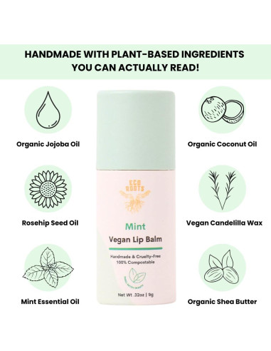 Bálsamo Labial Orgánico Menta EcoRoots - Set 2 Unidades