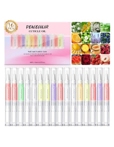 Kit de Cuidado de Uñas Peacecolor 16Pcs Aceite Cutículas