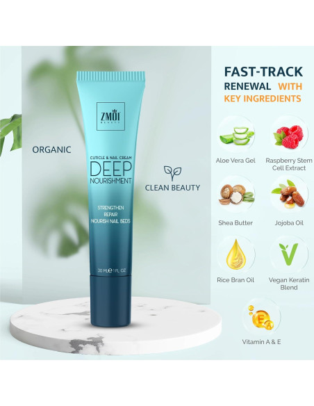 Crema Tratamiento Cutículas y Uñas ZMOI 28.35 g Hidratante