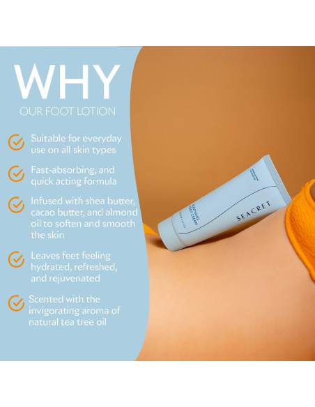 Crema para Pies Seacret - Hidratante con Aceite de Árbol de Té