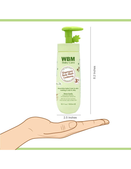 Champú 3 en 1 WBM Baby Care para Bebés - Orgánico, 283.5g