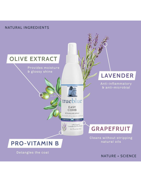 Spray Desenredante para Perros TrueBlue - Lavanda y Oliva 257 ml