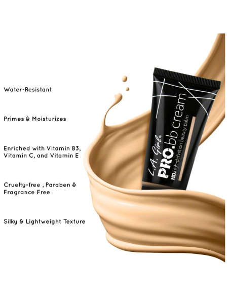 Crema BB HD PRO L.A. Girl Justo 29.57 ml - Hidrata y Prepara
