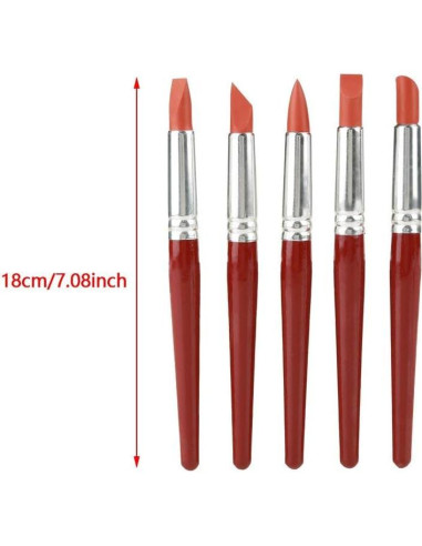 5 Pinceles de Silicona Walfront para Pintura y Escultura