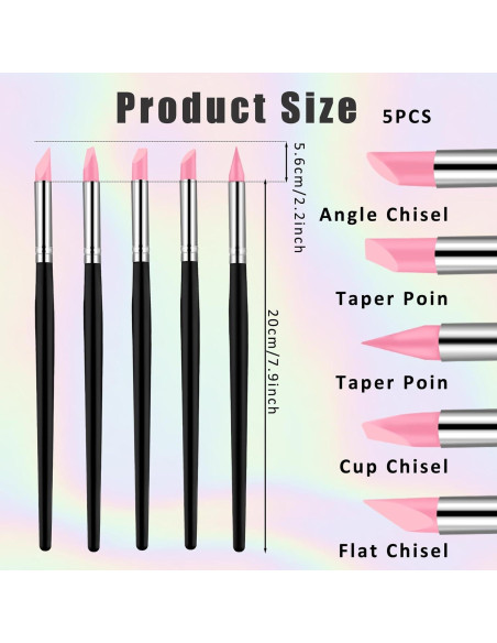 5 Pinceles de Silicona para Resina Lusofie 20cm Alta Calidad