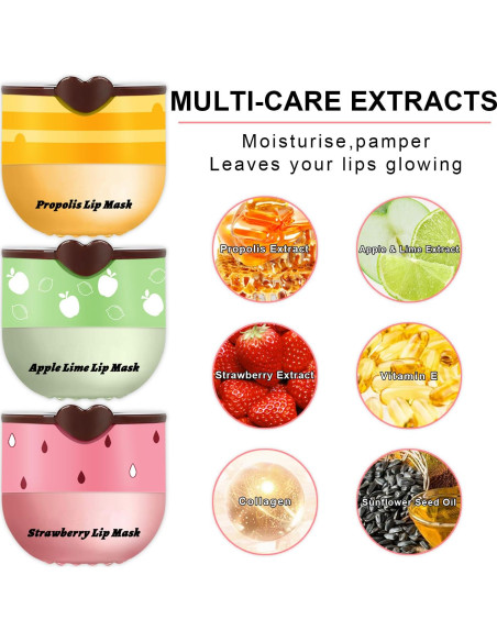 Set 3 Balsamos Labiales Topcent: Miel, Fresa, Manzana 108g