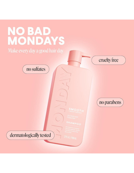 Champú Smooth Monday Haircare 798 mL - Proteína de Trigo y Aceite de Aguacate