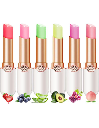 Set de 6 Pintalabios de Gel Bonnie Choice - Durazno, Aloe Vera, Fresa, Arándano, Aguacate, Uva