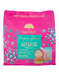 Kit de Viaje Tree Hut Brillo Tropical - Gel, Exfoliante y Manteca