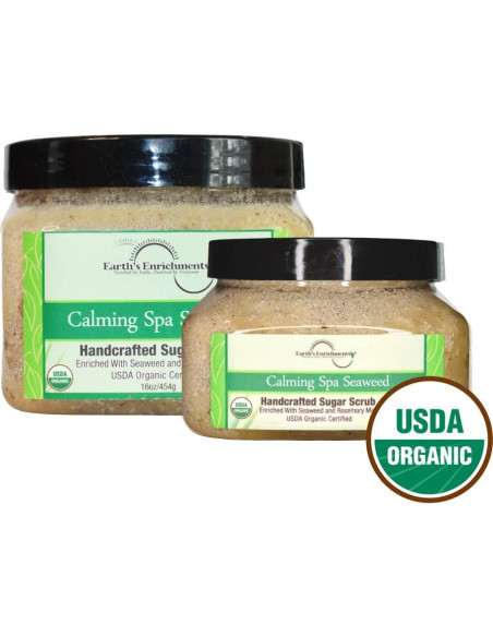 Exfoliante Corporal Orgánico Vegano Earth's Enrichments 226.8g Menta Romero