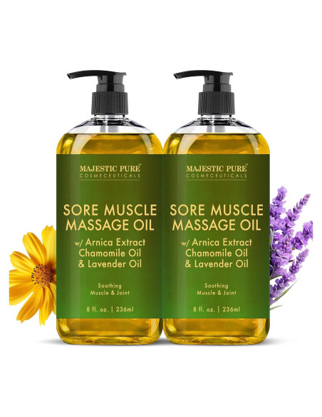 Aceite de Masaje Majestic Pure con Arnica y Lavanda 473 ml - Pack de 2