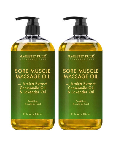 Aceite de Masaje Majestic Pure con Arnica y Lavanda 473 ml - Pack de 2