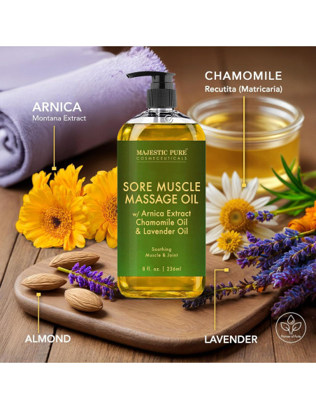 Aceite de Masaje Majestic Pure con Arnica y Lavanda 473 ml - Pack de 2