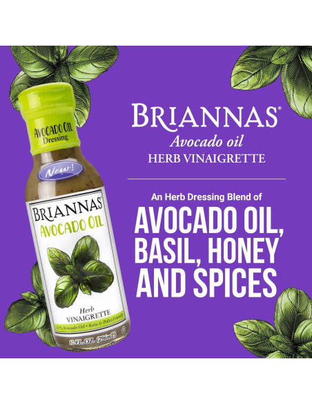 Aderezo BRIANNAS Vinagreta de Hierbas con Aceite de Aguacate 296 ml