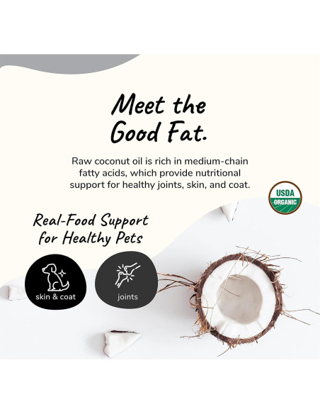 Suplemento Aceite de Coco Orgánico kin+kind 473 ml para Mascotas