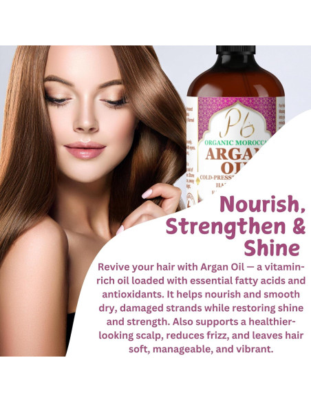 Aceite de Argán Orgánico Pomberries 118 ml - Hidratante Piel y Cabello