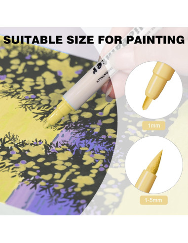 24 Marcadores Acrílicos GenuisArt Doble Punta Multicolor 0.5mm