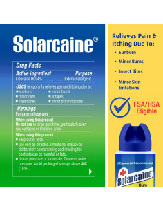 Solarcaine Spray Aloe 113g - Alivio Quemaduras con Lidocaína 2