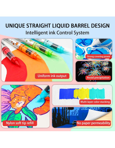 Marcadores de Pintura Betem 24 Colores Punta de Pincel