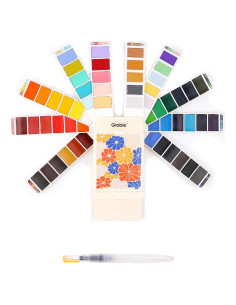 Juego de Acuarela Grabie 56 Colores Portátil con Pincel de Agua