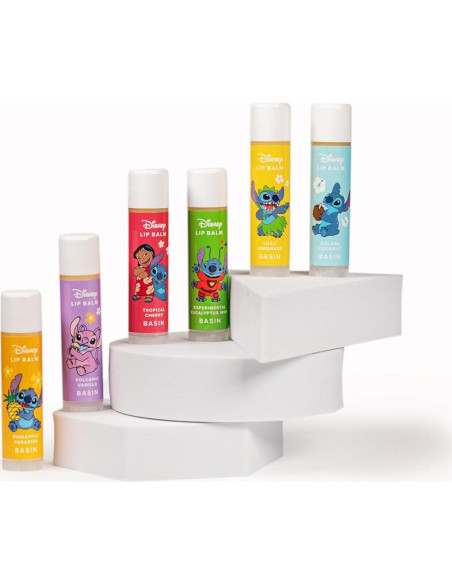 Bálsamo Labial Disney Stitch Basin - 6 Sabores Tropicales
