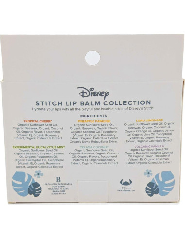 Bálsamo Labial Disney Stitch Basin - 6 Sabores Tropicales