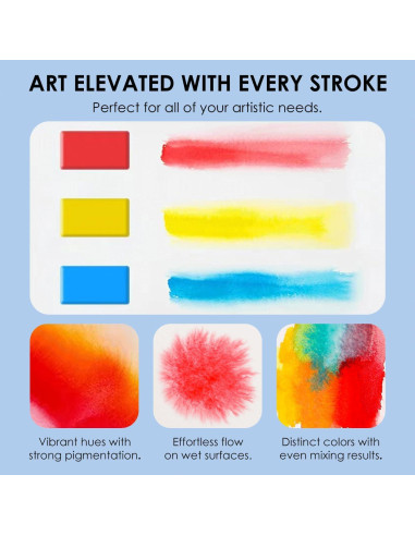 Juego de Acuarela Grabie 56 Colores Portátil con Pincel de Agua