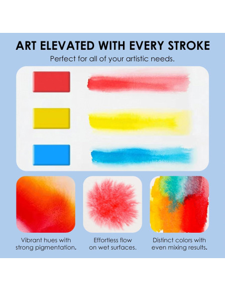 Juego de Acuarela Grabie 56 Colores Portátil con Pincel de Agua