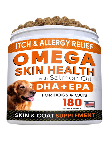 Paquete de Golosinas para Perros Omega 3 y Glucosamina - Suplemento Piel, Pelaje y Articulaciones