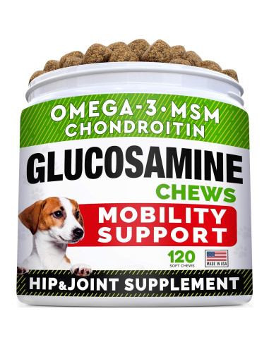 Paquete de Golosinas para Perros Omega 3 y Glucosamina - Suplemento Piel, Pelaje y Articulaciones