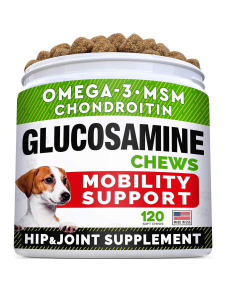 Paquete de Golosinas para Perros Omega 3 y Glucosamina - Suplemento Piel, Pelaje y Articulaciones