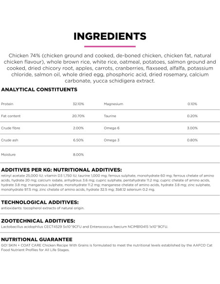 Comida Seca para Gatos Go! Solutions 3.63 kg Pollo Cuidado Piel