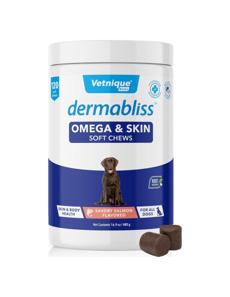 Golosinas Masticables Vetnique Dermabliss Omega 120 Unidades