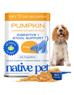 Complemento Digestivo en Polvo para Perros Native Pet - 30 Porciones de Calabaza Orgánica