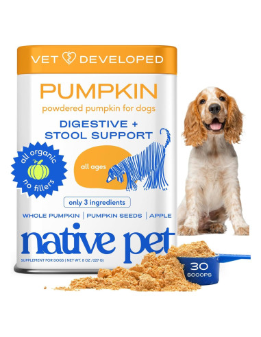 Complemento Digestivo en Polvo para Perros Native Pet - 30 Porciones de Calabaza Orgánica