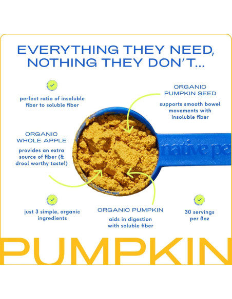 Complemento Digestivo en Polvo para Perros Native Pet - 30 Porciones de Calabaza Orgánica