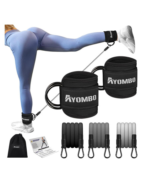 Bandas de Resistencia para Tobillos Ayombo - 3 Niveles Ajustables