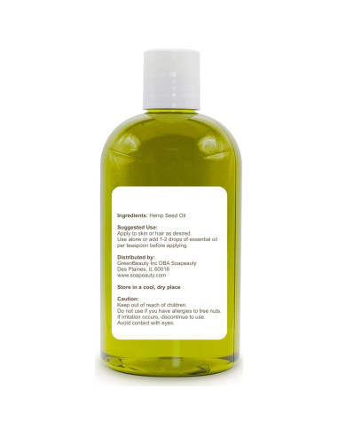 Aceite de Semilla de Cáñamo Soapeauty 355 ml Sin Refinar Prensado en Frío