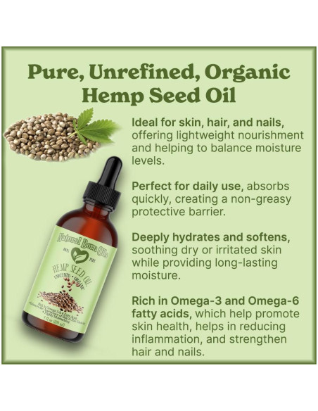 Aceite de Semilla de Cañamo Natural Born Oils 60ml Orgánico Prensado en Frío