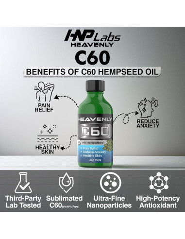 HNP Labs Aceite de Semillas de Cáñamo Orgánico 118ml - 99.99% C60