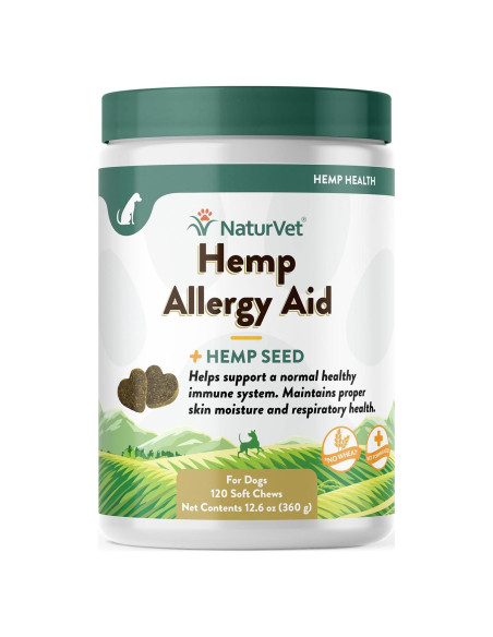 Suplemento NaturVet Hemp Allergy Aid para Perros 120 Masticables