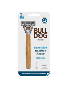 Afeitadora Sensible Bulldog Cuidado de la Piel con Mango de Bambú y 5 Cuchillas