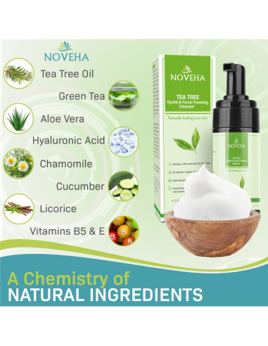 Limpiador Espumoso NOVEHA de Árbol de Té 95.5g - Cuidado Ocular