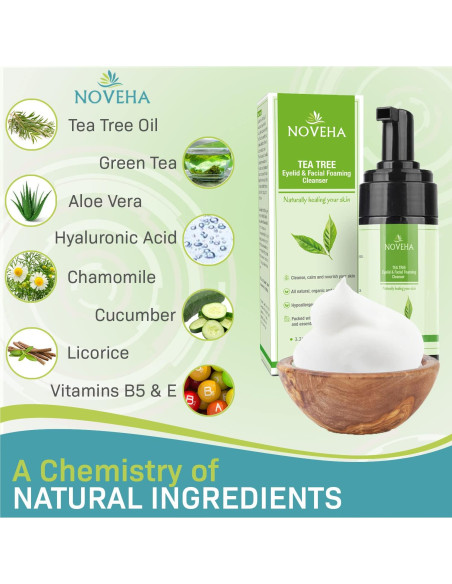Limpiador Espumoso NOVEHA de Árbol de Té 95.5g - Cuidado Ocular
