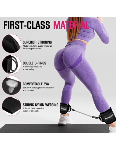 Bandas de Resistencia para Tobillos Ayombo - 3 Niveles Ajustables