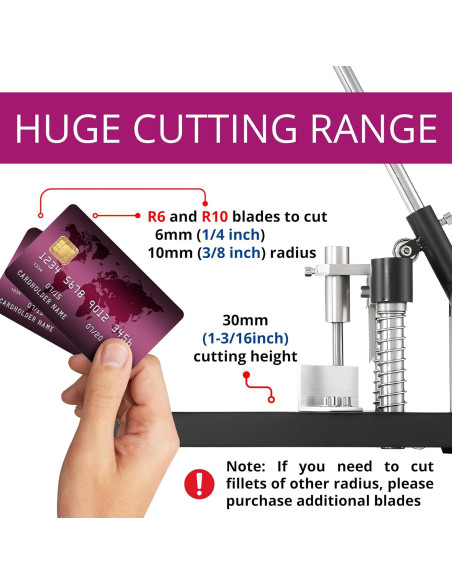 Cortador de Esquinas Redondeadas Chambridge 6mm 10mm Negro