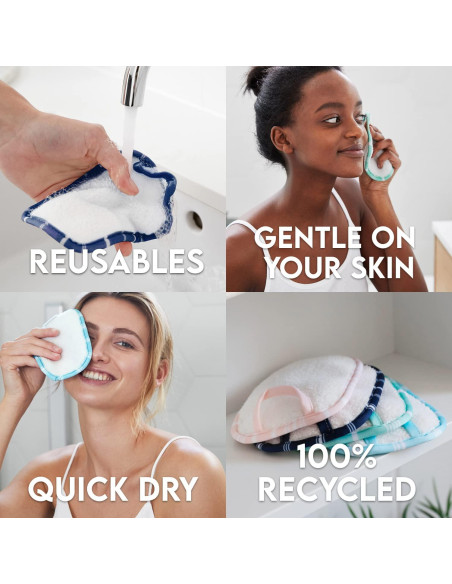 Almohadillas de Maquillaje Reutilizables Dock & Bay - Ultra Suaves - 3 Piezas